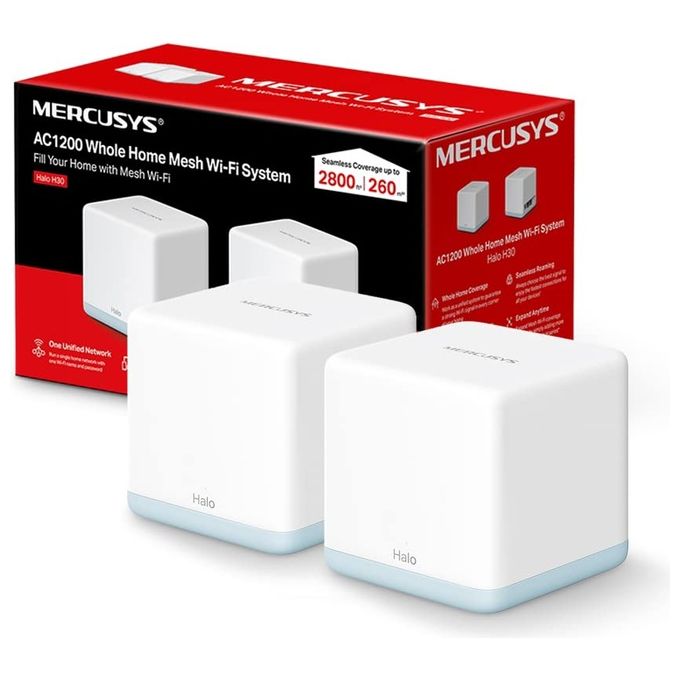 Mercusys HALO H30(2-PACK) Sistema Mesh Wi-Fi AC1200 Dual-band 2.4 GHz 5 GHz Bianco