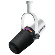 Shure MV7+ White Microfono Dinamico Cardioide con Connessione USB-C e XLR Auto Level Denoiser Digital Popper Stopper colore Bianco