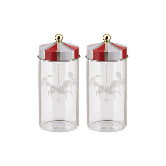 Alessi MW68S2 Circus Barattolo per spezie 0.15 L in vetro con coperchio rimovibile colore Multicolore Trasparente