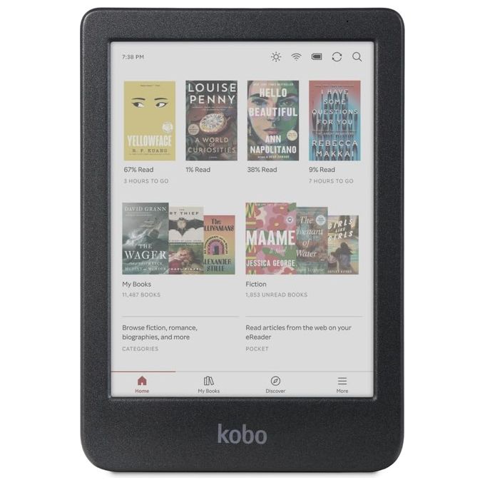 Rakuten Kobo Clara Colour, Lettore E-book, Touchscreen, 16 GB, Wi-Fi, Nero