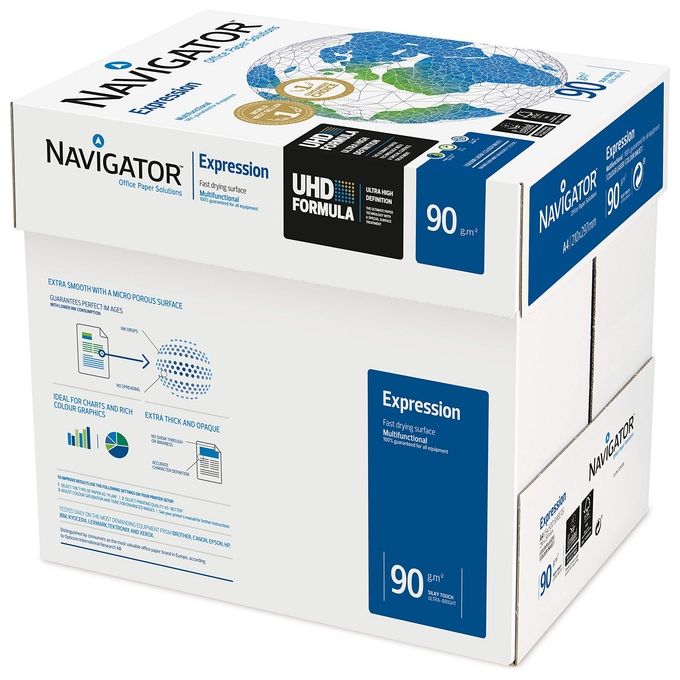 Navigator NEX0900169 Expression Carta per Stampanti A4 90 g-m² 5 Risme 2500 Fogli FSC colore Bianco