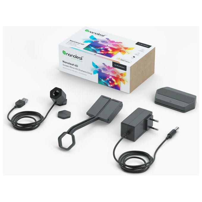 Nanoleaf NF082K02-1CK Kit di luci d'ambiente 4D Screen Mirror con tecnologia Sync+ e Privacy Cover per camera colore RGBIC