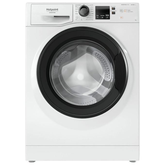 Hotpoint NF746WK IT Lavatrice Carica Frontale 7 Kg 1400 rpm Classe A Motore Inverter Igiene Vapore Anti Macchia (85x60x54 cm) colore Bianco