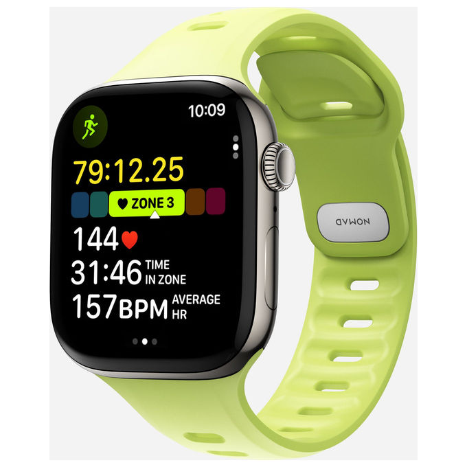Nomad NM011420858 Tempo Band Cinturino per Apple Watch 45mm 46mm 49mm in FKM Verde chiaro