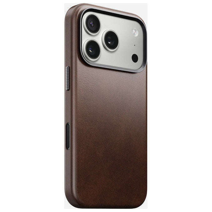 Nomad NM011970858 Traditional Leather Case Custodia Cover Compatibile con MagSafe Pelle Horween Microfibra colore Castagna