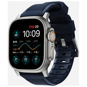 Nomad NM01296485 Rugged Cinturino per Apple Watch 42mm 44mm 45mm 49mm SE Ultra Ultra2 in Gomma FKM Fibbia Acciaio Inox colore Argento