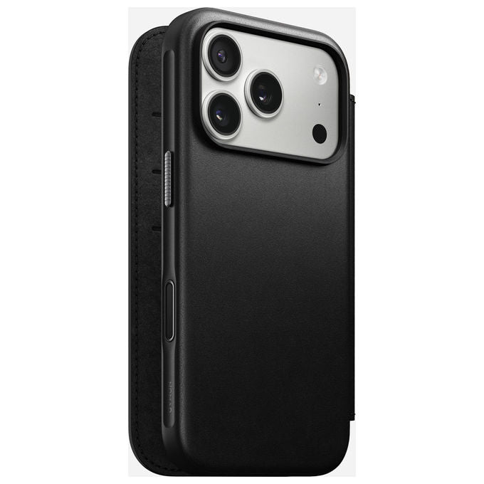 Nomad NM014193858 Modern Leather Folio Custodia a libro Compatibile iPhone 17 Pro con Carica Wireless e MagSafe colore Nero