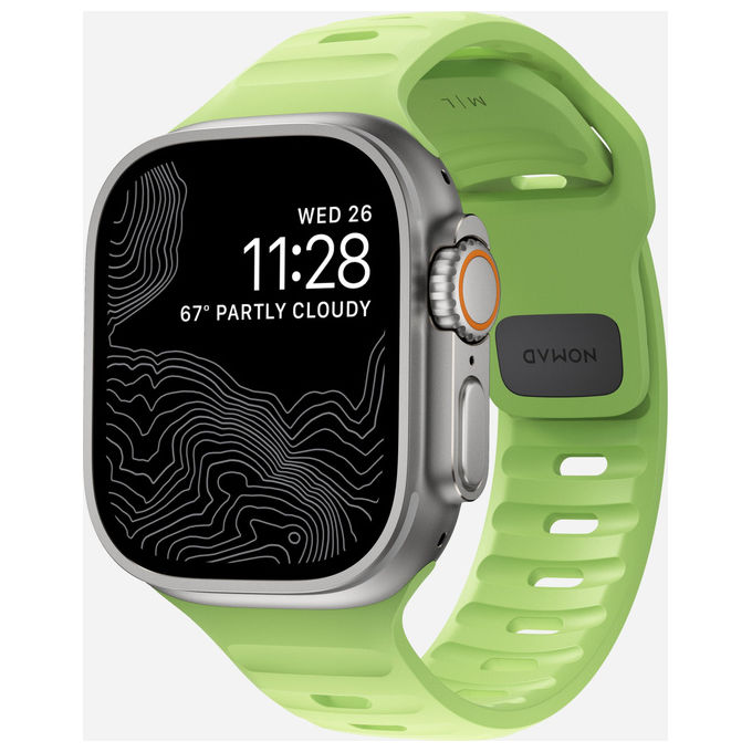 Nomad NM01580085 Sport Band Band Orologio intelligente Apple Ultra 46mm Gomma Impermeabile colore Verde chiaro