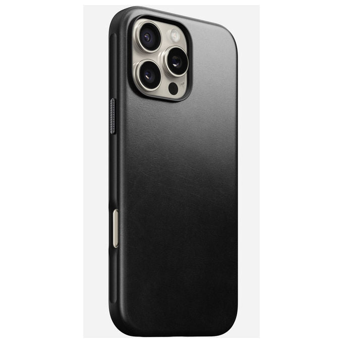 Nomad NM01690085 Modern Leather Case Custodia Cover per iPhone 16 Pro Max 6.9'' Compatibile MagSafe Resistente alle Cadute Fino a 2.4 m Colore Nero