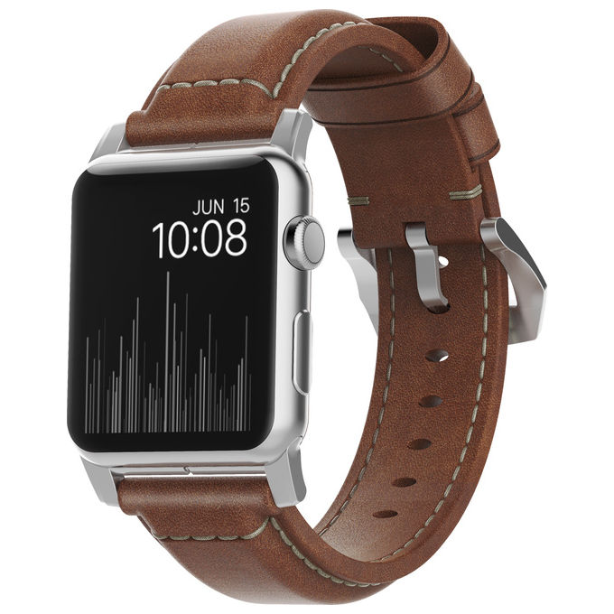 Nomad NM1A4RST00 Cinturino per Apple Watch in Pelle Marrone con Fibbia in Acciaio Inox colore Marrone