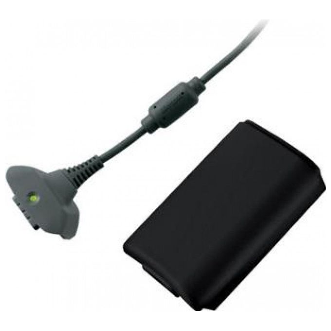 Microsoft NUF-00002 Kit Play and Charge per Controller Xbox 360 Batteria NiMH Ricaricabile Cavo USB colore Nero