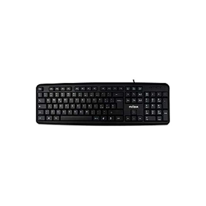 Nilox NXKBU000004 KT50U Tastiera USB a Membrana Silenziosa Layout Italiano 105 Tasti Cavo 1.5 m colore Nero