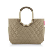 Reisenthel OR5047 Loopshopper L Cestino per shopping in poliestere riciclato impermeabile 15 L con manici imbottiti e tasche interne ed esterne colore Beige
