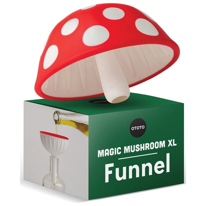Ototo Design OT969 Magic Mushroom XL Imbuto Pieghevole in Silicone Rosso e Bianco colore Rosso e Bianco