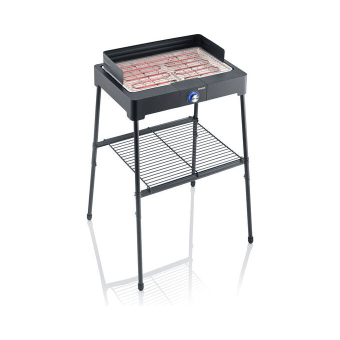 Severin PG8566 Grill Elettrico 2200 W Termostato Regolabile Piastra in Acciaio Inox colore Nero