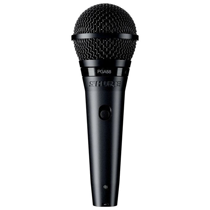 Shure PGA58-XLR-E Microfono Dinamico Cardioide per Voce Switch On-Off Cavo XLR 4,57 m colore Nero