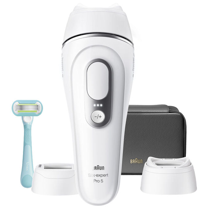 Braun PL5234 Silk Expert Pro 5 Epilatore a luce pulsata 2 testine custodia rasoio Gillette Venus colore Bianco