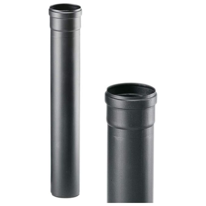 SAVE Fumisteria PN801 Tubo per Stufa a Pellet Acciaio Porcellanato diametro 8 cm lunghezza 50 cm colore Nero