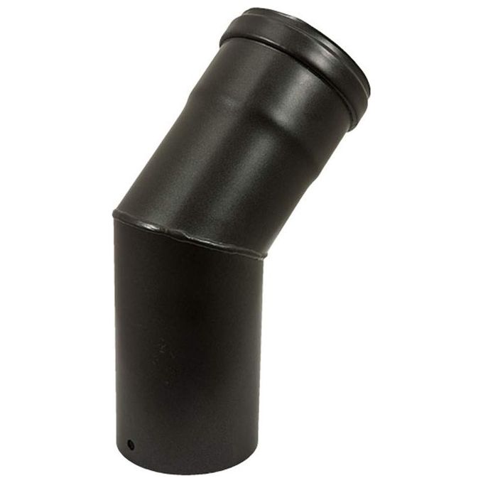 Save Fumisteria Gomito Pellet 45 Gradi Smaltato Nero Opaco 8cm
