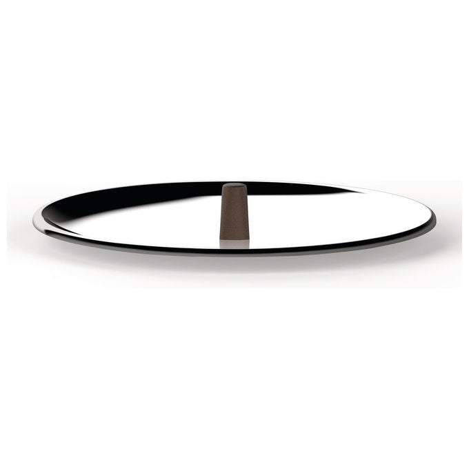 Alessi PU200-24 EDO Coperchio in acciaio inox da 24 cm con pomolo in PVD colore Marrone