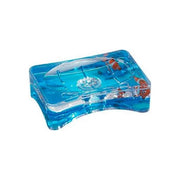 Gedy Portasapone d'Appoggio Policarbonato Trasparente Color con Decoro 110x76x36mm Pyxix