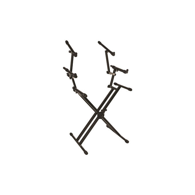 Quik Lok QL723 Supporto per tre tastiere a X con doppio telaio e supporti regolabili colore Nero