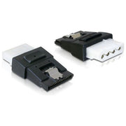 DeLOCK 65046 Adattatore Alimentazione 4pin Molex Femmina a SATA 15pin Femmina con Clip Metallica colore Nero
