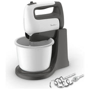 Moulinex HM4641 Prep'Mix Sbattitore Elettrico 500W 5 Velocita' Turbo Ciotola Auto-Rotante 2.5 L Fruste e Ganci in Acciaio Inox colore Bianco