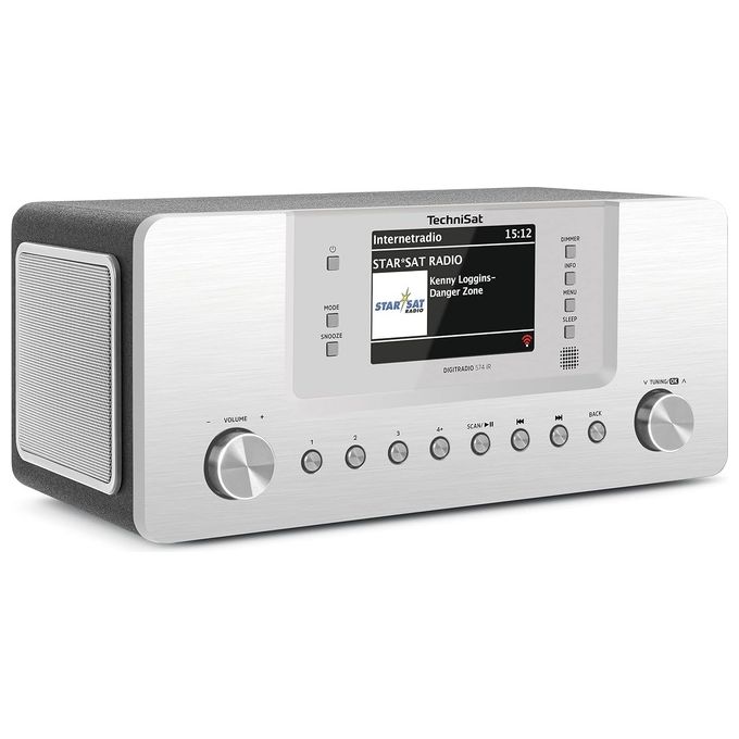 TechniSat 0001-2951 DIGITRADIO 574 IR Radio Internet da Tavolo con DAB+ FM Bluetooth Wi-Fi USB TFT 4'' colore Argento
