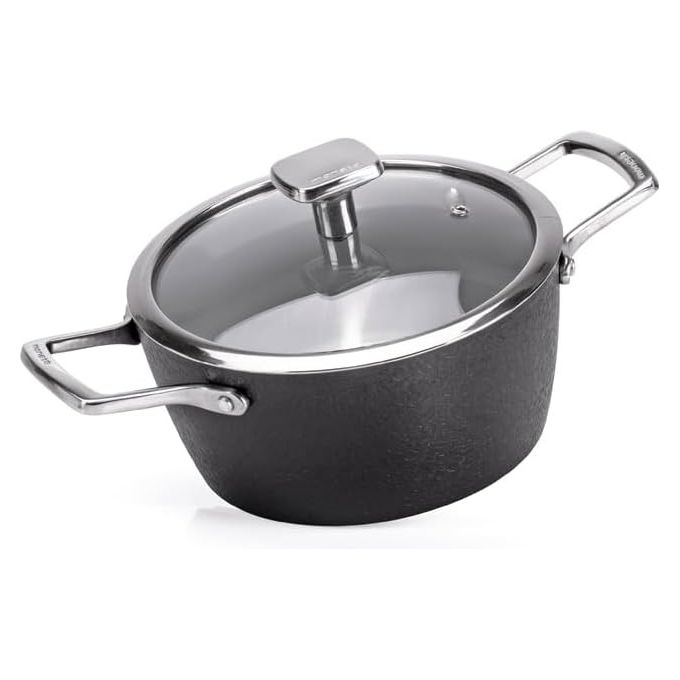 Alluflon Moneta Casseruola Armonia Finegres 20cm con Coperchio in Vetro