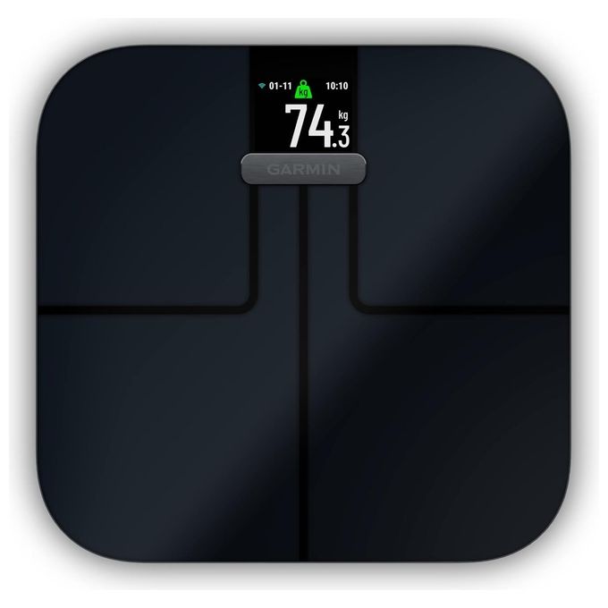 Garmin 010-02294-12 Index S2 Bilancia Pesapersone Intelligente Wi-Fi Bluetooth Analisi Corporea 16 Utenti 181,4 Kg colore Nero