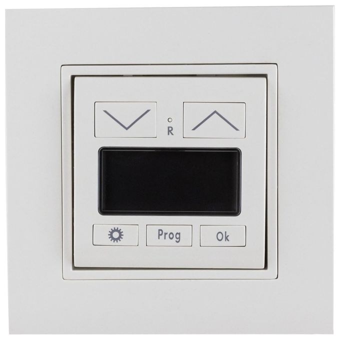 REV 0399490190 Timer per Tapparelle a Incasso Compatibile con Gira Jung Merten Busch Jaeger Memoria 36h Programma Casuale colore Bianco