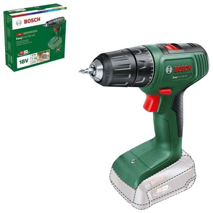 Bosch 06039D8000 EasyDrill Trapano Avvitatore a Batteria 18 V 2 Velocita' 20 Regolazioni Coppia Mandrino 13 mm Senza Chiave colore Nero Verde