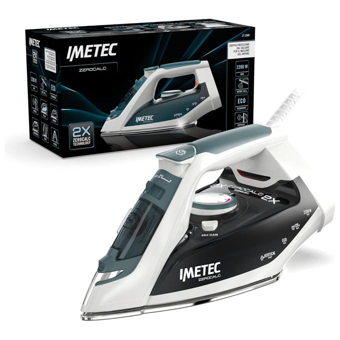 Imetec ZeroCalc Z1 2500 Ferro da Stiro a Vapore 250 ml 2200 W con Colpo di Vapore 120g per un Risultato Perfetto