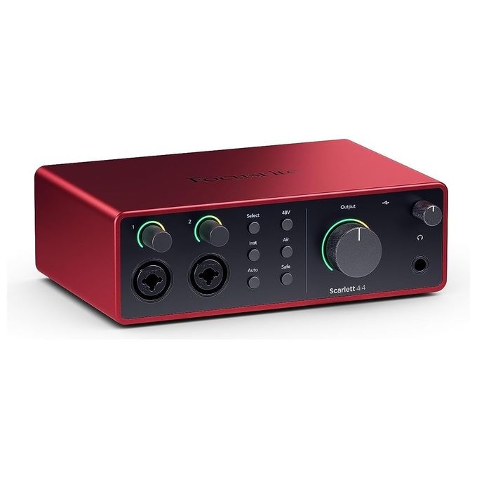 Focusrite MOSC0034 Scarlett 4i4 Gen4 Interfaccia Audio USB-C 4 IN 4 OUT 2 Preamplificatori 24bit 192kHz colore Rosso e Nero