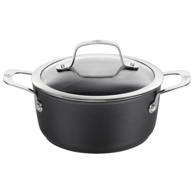 Ballarini 1006986 Alba Casseruola Alta con Coperchio 2.7 L in Alluminio con Rivestimento Keravis Ti-X Titanium Compatibile Induzione colore Grigio