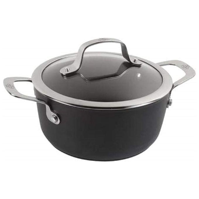 Ballarini 1006987 Alba Casseruola Antiaderente con Coperchio 24 cm in Alluminio Forgiato e Rivestimento Keravis Ti-X a 5 Strati Rinforzato al Titanio compatibile Induzione colore Grigio