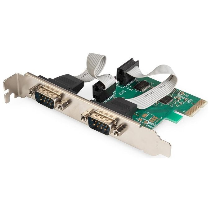 Digitus DS-30000-1 Scheda PCI Express con 2 Porte Seriali DB9 Maschio Chipset MCS9901 Compatibile Windows Mac Linux colore Nero