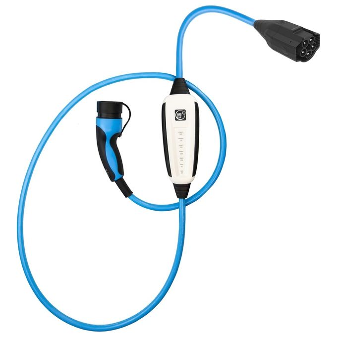 NRGkick 12601000 Pure Stazione di Ricarica Mobile per Veicoli Elettrici Type 2 22 kW 32 A 5 m colore Blu