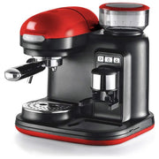 Ariete 1318 - Macchina per Espresso con Macinacaffe' Integrato Moderna Cappuccinatore Montalatte 1080W Rosso-Nero