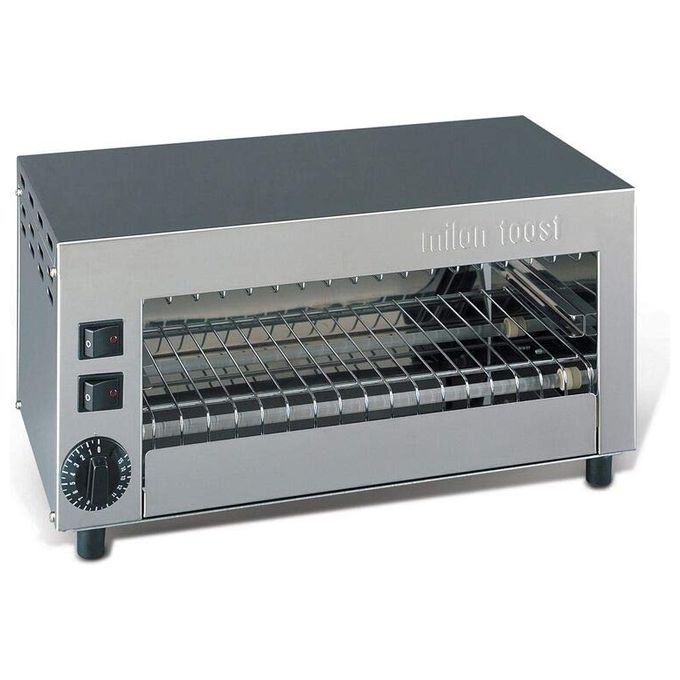 MILANTOAST 14001 Tostiera Professionale Elettrica 3 Scomparti 1850 W Acciaio Inox Timer 15 min colore Inox