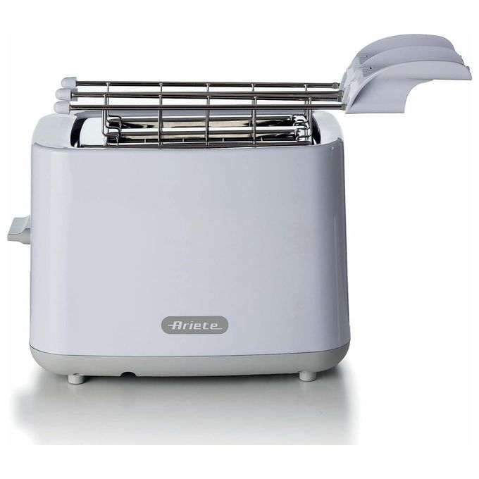 Ariete 147 Breakfast Tostapane 2 Slot 7 Livelli di Doratura Espulsione Automatica Pulsante Stop Pinze Acciaio Inox 760W colore Bianco