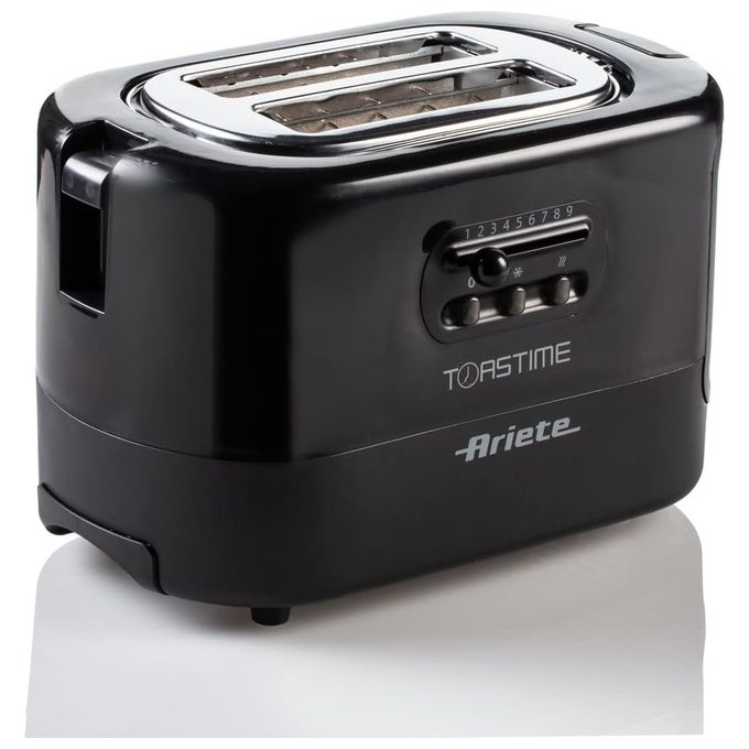 Ariete 159 Toastime Tostapane con Pinze 2 Fette 9 Livelli di Doratura 700W colore Nero
