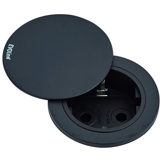 EVOline 159280004100 Multipresa ad incasso 1 presa 230 V 16 A 3600 W VDE protezione da contatto accidentale colore Nero