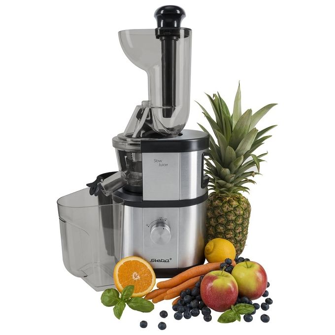 Steba E 400 Estrattore di Succo Slow Juicer Pressa Lenta a Freddo 400W 1L colore Nero Inox