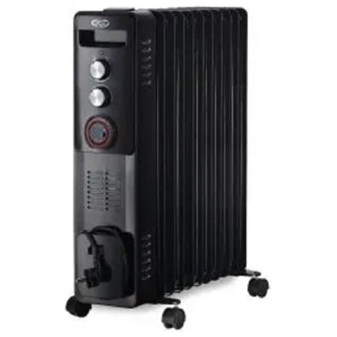 Argoclima 191150028 Warm Black TT11 Radiatore a Olio 2900 W con Turbo e Timer 11 Elementi colore Nero