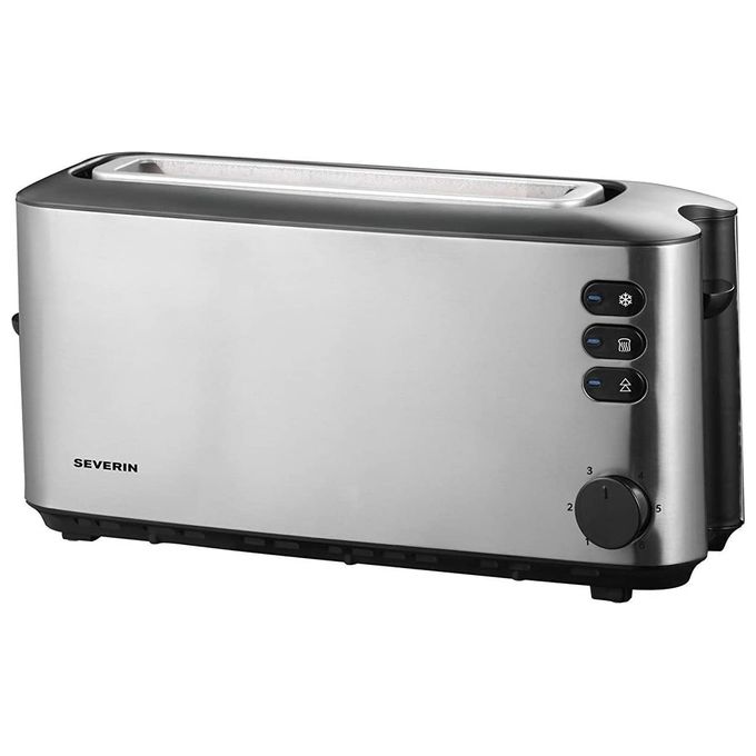 Severin AT 2515 Tostapane a Fessura Lunga 2 Fette Scaldapanini Integrato Scongelamento Riscaldamento 1000 W colore Nero