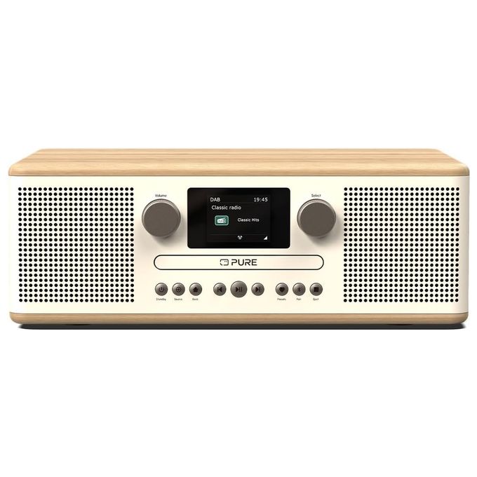 Pure CLASSIC C-D6 Micro Hi-Fi Radio DAB+ FM Lettore CD Bluetooth 5.3 30W colore Bianco Quercia