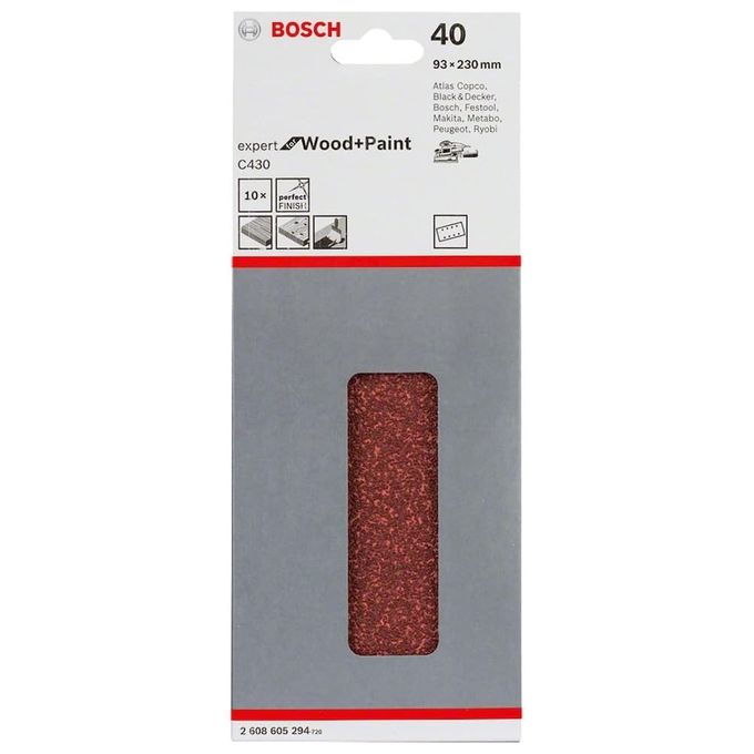 Bosch Fogli Abrasivi 93X230 Mm 40 Gr.