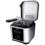 Steba 263500 DF 150 Frittura in Acciaio Inox 2 5 L 1200 W Timer Digitale Regolazione Temperatura Continua fino a 190 °C colore Nero Acciaio Inox